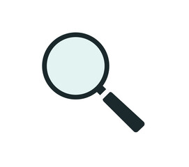 Monochromatic magnifying glass icon. Concept of searching, browse, and details
