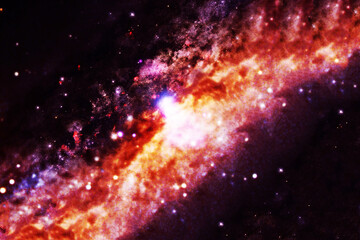 Red space nebula. Elements of this image furnished by NASA