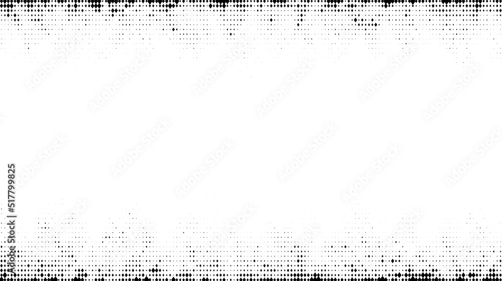 Poster halftone grunge texture. comic style grain background. pop art faded textured frame. speckle gradien