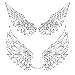 Obraz premium wings, tattoo, silhouette 