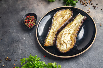 eggplant baked vegetable fresh dish healthy meal food snack diet on the table copy space food background rustic top view keto or paleo diet veggie vegan or vegetarian food