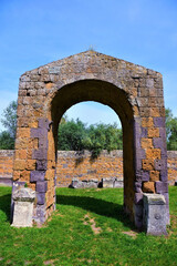 Fototapeta na wymiar external view church of san pietro 11th century in romanesque style tuscania italy