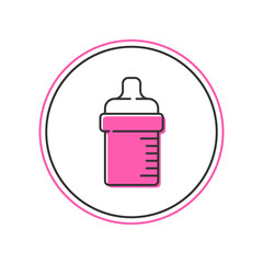 Filled outline Baby bottle icon isolated on white background. Feeding bottle icon. Milk bottle sign. Vector