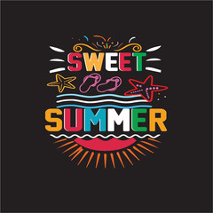 Summer typography T shirt design vector