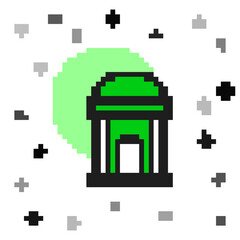 Filled outline Old crypt icon isolated on white background. Cemetery symbol. Ossuary or crypt for burial of deceased. Vector