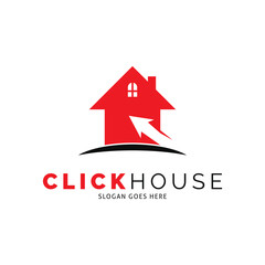 Click House Icon Vector Logo Template Illustration Design