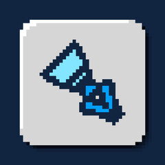 Obraz premium Filled outline Fountain pen nib icon isolated on blue background. Pen tool sign. Vector