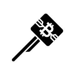 Digital key crypo glyph icon