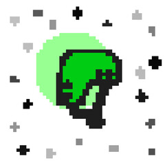 Filled outline Skateboard helmet icon isolated on white background. Extreme sport. Sport equipment. Vector