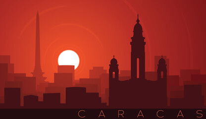 Caracas Low Sun Skyline Scene