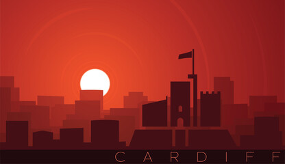 Cardiff Low Sun Skyline Scene