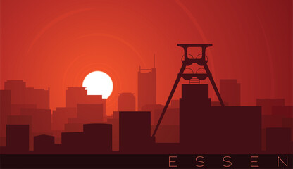 Obraz premium Essen Low Sun Skyline Scene