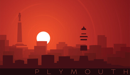 Plymouth Low Sun Skyline Scene