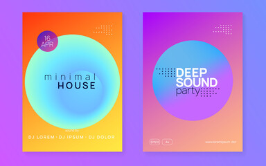 Neon Fest. Electronic And Exhibition Shape. Cool Art For Invitation. Jazz Trance Poster. Graphic Background For Presentation Vector. Purple And Turquoise Neon Fest