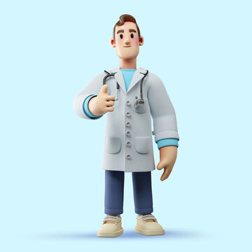 3d Illustration Of Doctor Thumbs Up