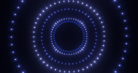 Render with a tunnel with blue glowing dots in a circle