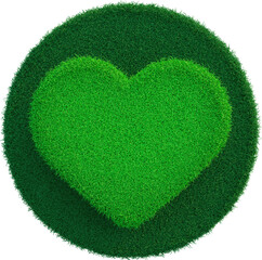 heart like on grass in 3d render 