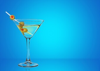 Martini tasty fresh cocktail on the desk