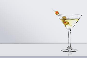 Martini tasty fresh cocktail on the desk
