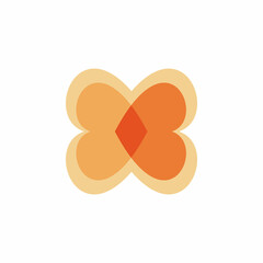 love heart butterfly logo design