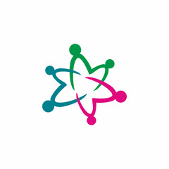 full color people community logo design