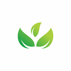 green nature leaf logo design