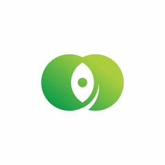circle green eye logo design