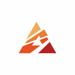triangle slash color logo design