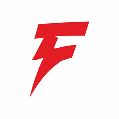 lightning letter f logo design