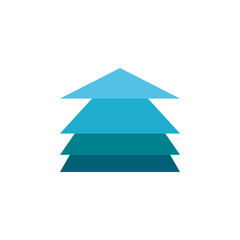 Fototapeta premium blue 3d stock arrow logo design