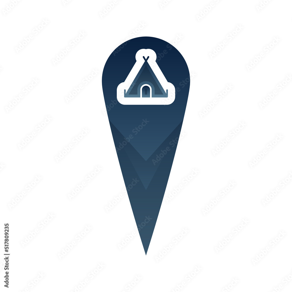 Poster tent location logo gradient design template icon element