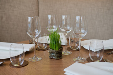 empty glass water on the table
