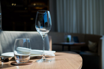 empty glass water on the table
