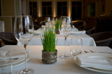 empty glass water on the table
