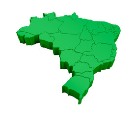 Naklejka premium Brazil map in 3d render