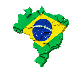 Brazil map in 3d render