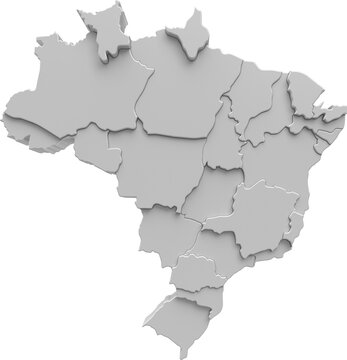 Brazil map in 3d render