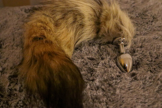 Faux Fur Anal Plug with a tail