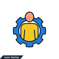 Employee icon logo vector illustration. Management people symbol template for graphic and web design collection