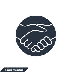 Obraz premium handshake icon logo vector illustration. partnership symbol template for graphic and web design collection