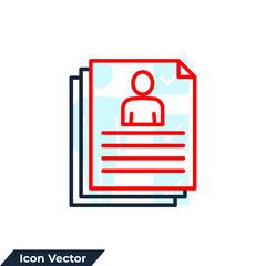 resume icon logo vector illustration. portfolio symbol template for graphic and web design collection