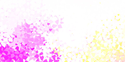 Light pink, yellow vector texture with random triangles.