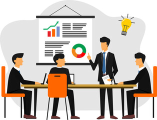 some business people are having a work meeting