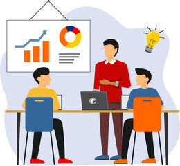 some men are discussing work