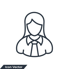 businesswoman icon logo vector illustration. avatar female symbol template for graphic and web design collection