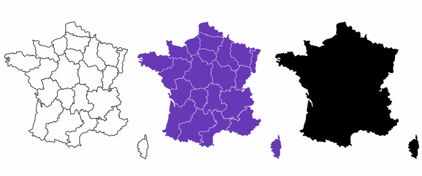 france Political map set