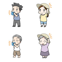 熱中症対策をする大人