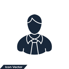 businessman icon logo vector illustration. user man symbol template for graphic and web design collection