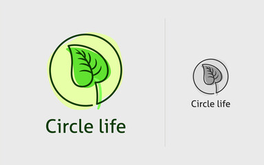 Modern leaf logo design template, organic leaves emblems, and Icon design.