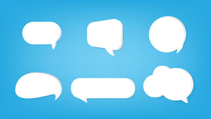 3d Blue Speech Balloon Chat icon collections. vector balloon conversations 